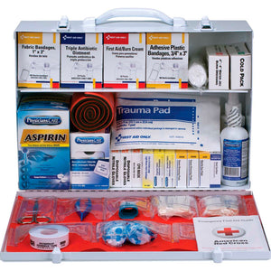 First Aid Only 90573 2 Shelf First Aid Kit w/Meds, ANSI Compliant, Class B+, Metal Cabinet