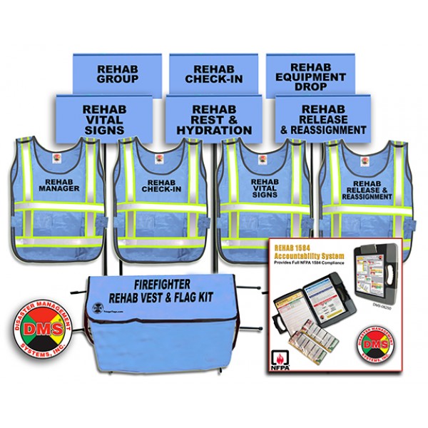 Fire REHAB Accountability System + REHAB Area Vest and Flag Kit