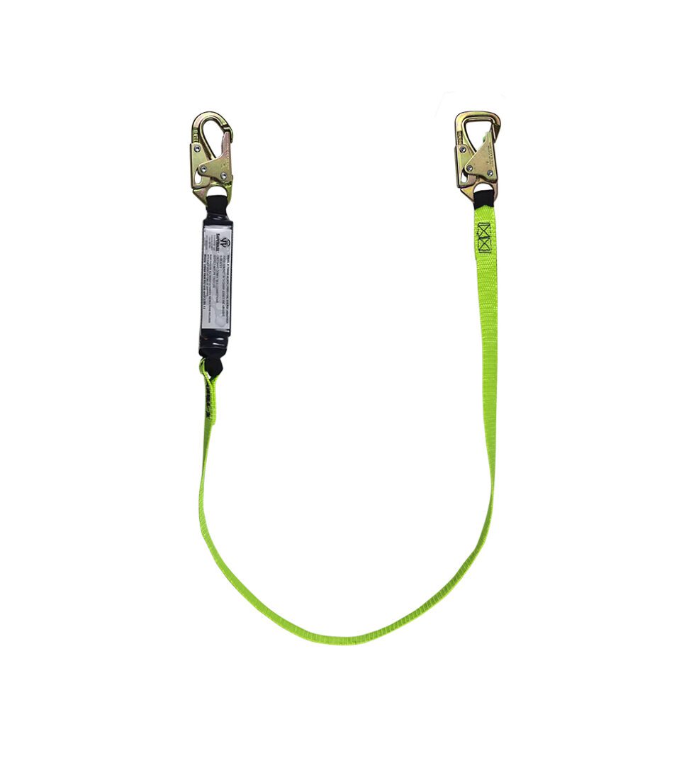 Safewaze 6' High Profile Energy Absorbing Lanyard w/ Snap and Tie Back Hook