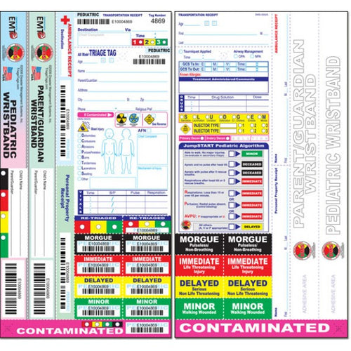 Dual Wristband Pediatric Triage Tags - Pack of 50
