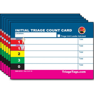 EMT3 Initial Triage Patient Count Card - Refill Pack
