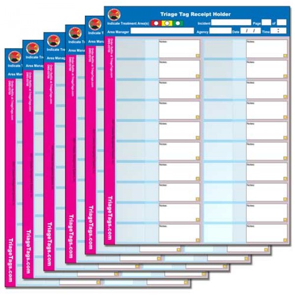 EMT3 Triage Tag Receipt Holder - Refill Pack
