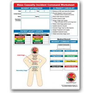 Mass Casualty Incident Command Worksheet Pad